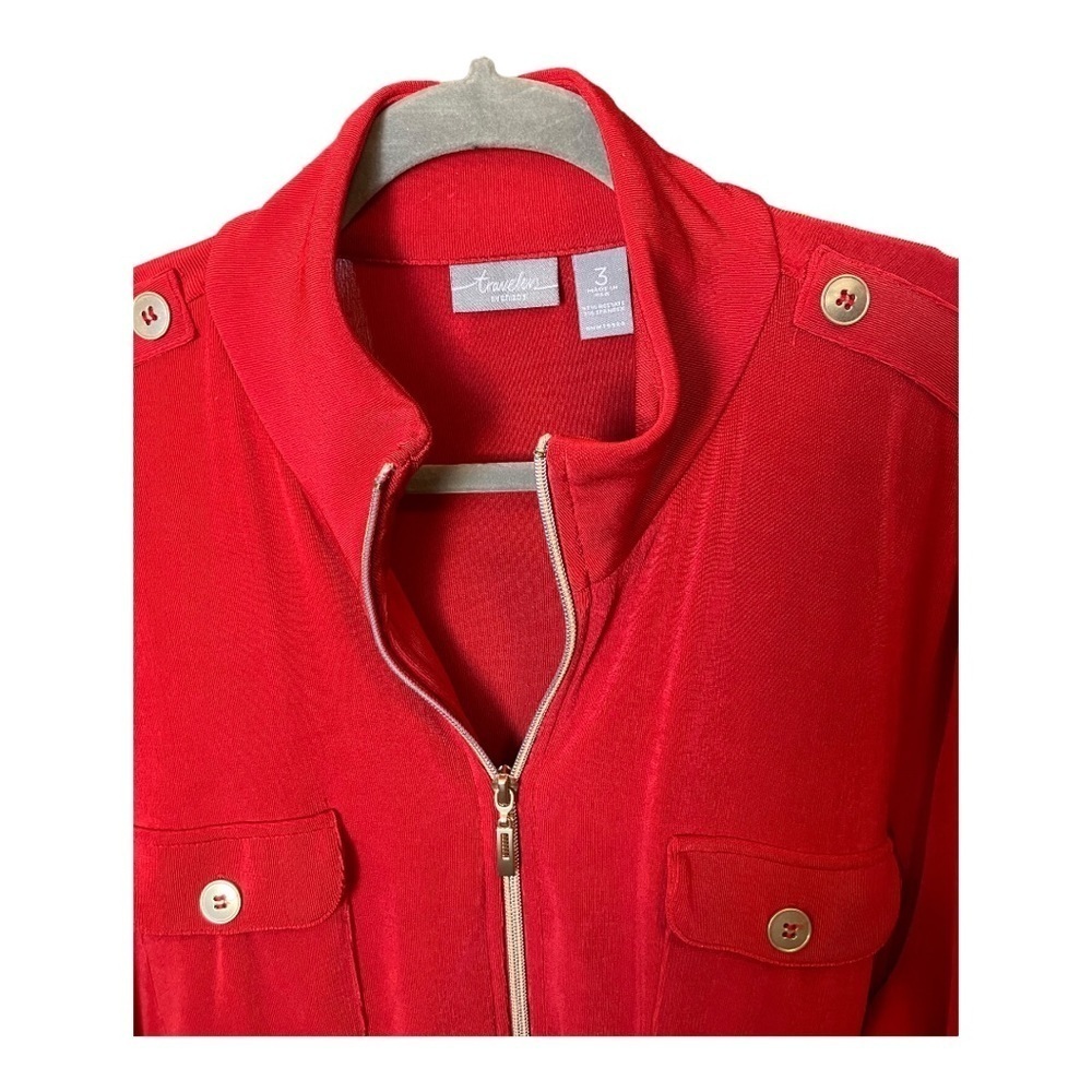 Chico's Red Utility Jacket - Picture 7 of 11